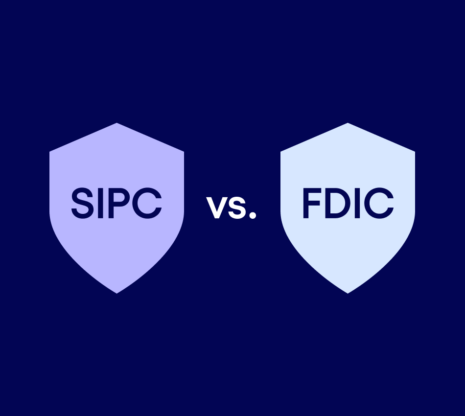 Illustration of two shields that say "SIPC" and "FDIC."
